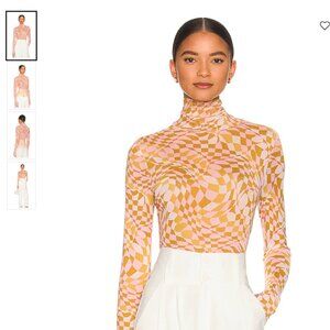 COPY - AFRM Zadie Top in Blush Checkerboard - XL